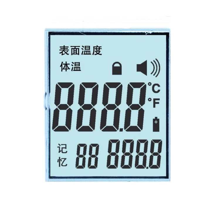 Chinese Manufacture Positive TN Segment LCD Screen Display For Forehead Temperature Meter